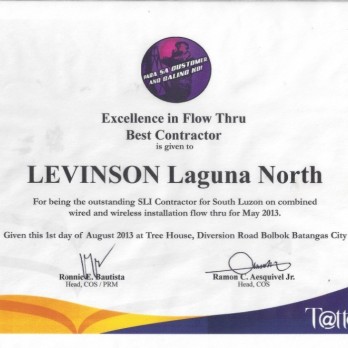 Excellence in Flow Thru Best Contractor Levinson Laguna North May 2013