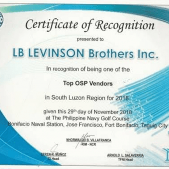 Top OSP Vendors in South Luzon Region for 2018