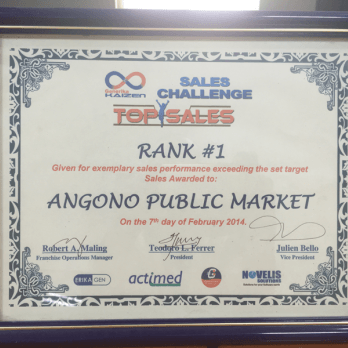 Sales Challenge Rank #1 Angono Public Market  